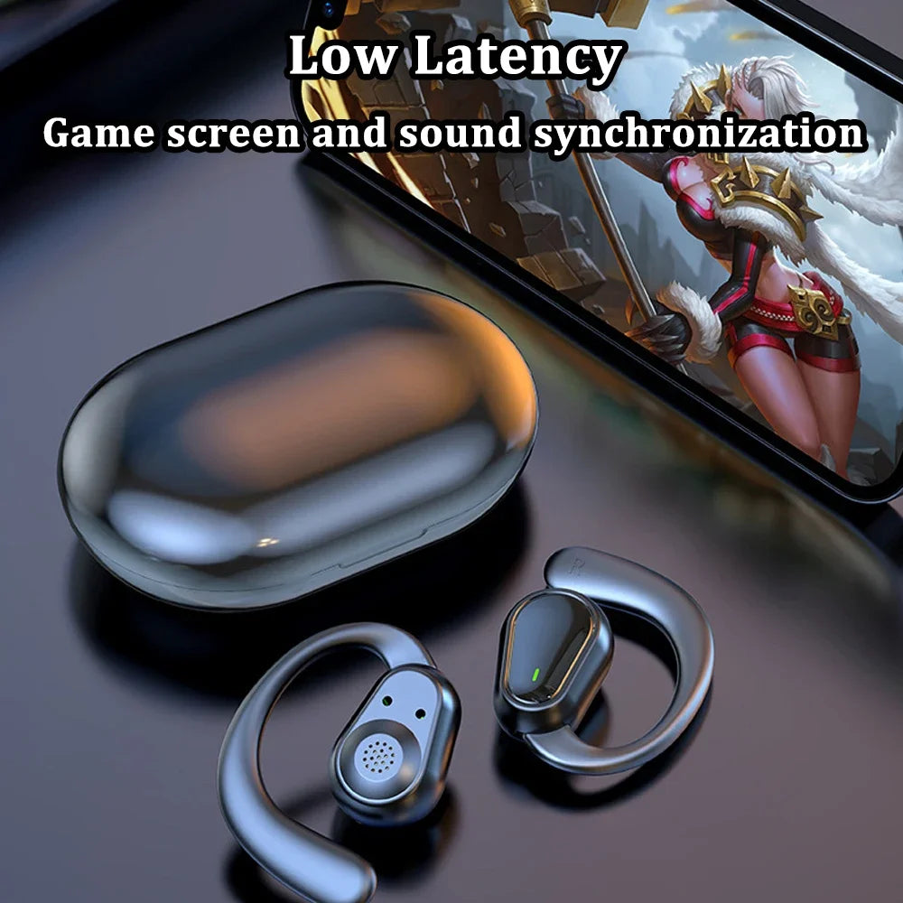 Bluetooth 5.3 Open-Ear Hook Headphones – HiFi Stereo & Waterproof