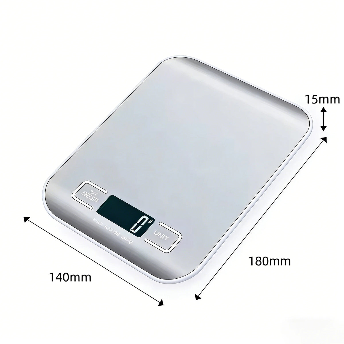 NOVEX Digital Kitchen Scale – 5kg/10kg Capacity, 1g Precision, Stainless Steel