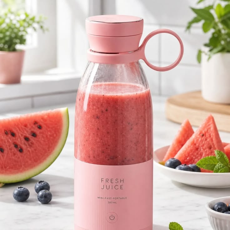 Portable Blender Electric Fruit Blender Durable Smoothies and Milkshakes Maker Rechargeable for Outdoors Camping Traveling
