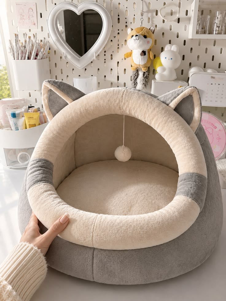 Deep Sleep Cat Bed Cartoon Pet Bed Foldable Removable Washable Pet Sleeping Bed for Small Dog Mat Bag Cave Cats Bed