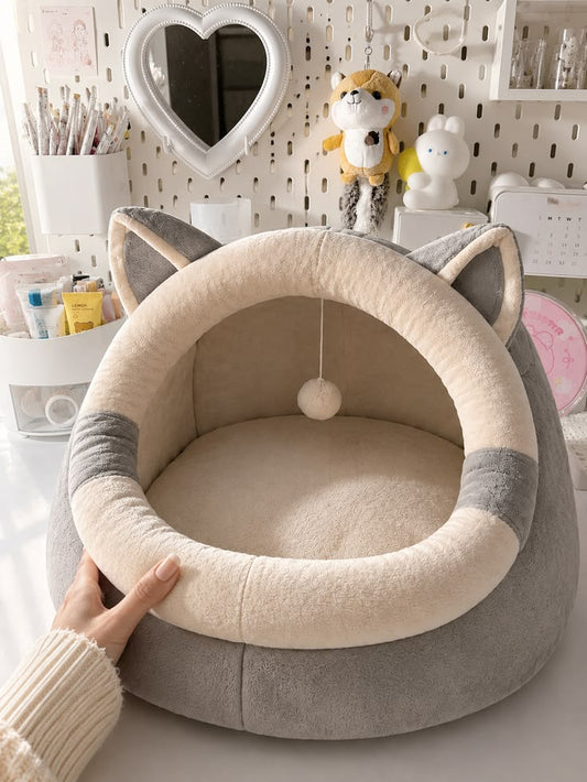 Deep Sleep Cat Bed Cartoon Pet Bed Foldable Removable Washable Pet Sleeping Bed for Small Dog Mat Bag Cave Cats Bed