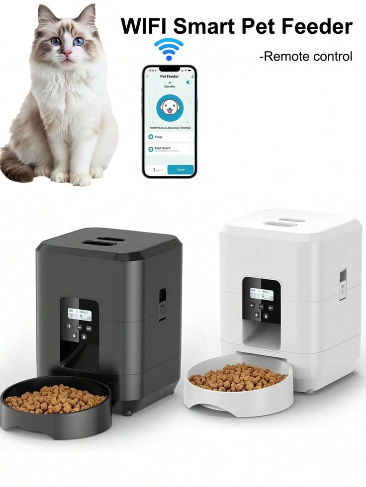 Smart Automatic Pet Feeder with WiFi – Timed Portion Food Dispenser for Cats & Dogs