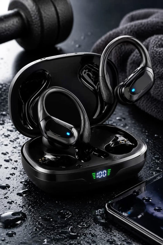Bluetooth 5.3 Open-Ear Hook Headphones – HiFi Stereo & Waterproof