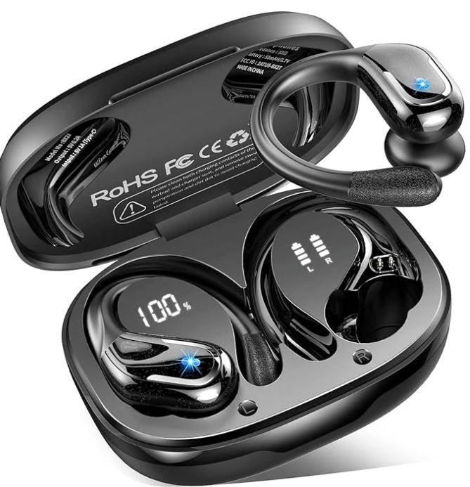 Bluetooth 5.3 Open-Ear Hook Headphones – HiFi Stereo & Waterproof