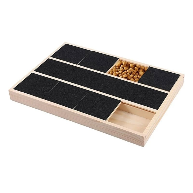 🐾 Dog Nail Scratch Board with Treat Box – Wooden Puppy Nail Grinding Pad
