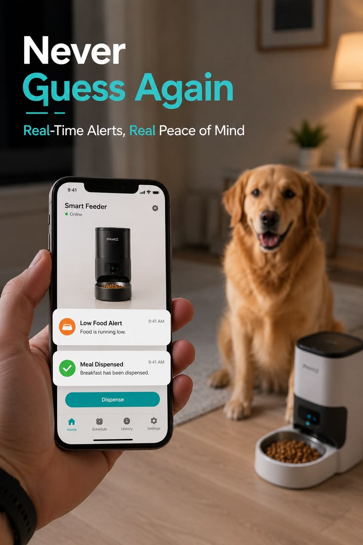 Smart Automatic Pet Feeder with WiFi – Timed Portion Food Dispenser for Cats & Dogs