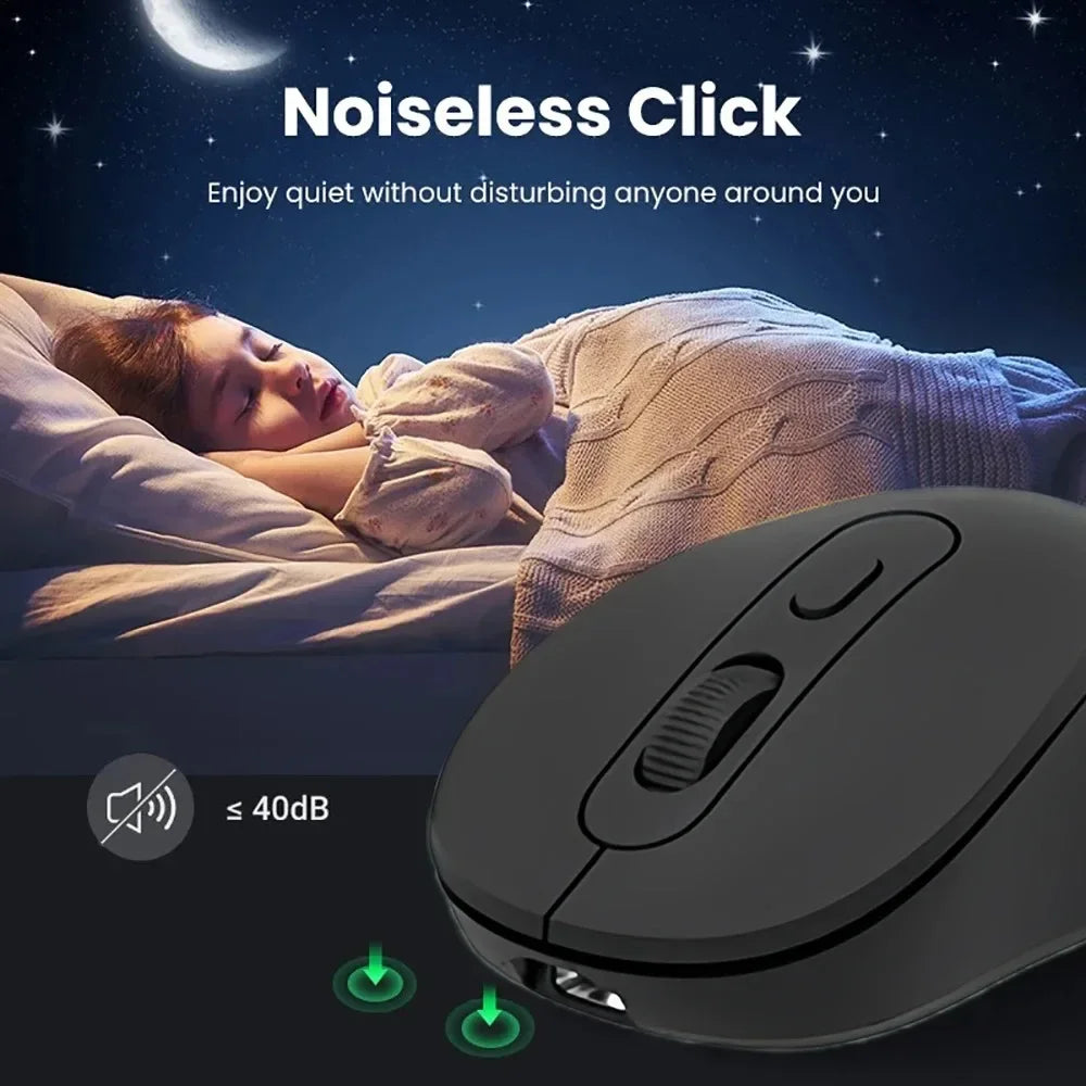 Wireless Bluetooth Mouse – Dual Mode, Rechargeable & Silent