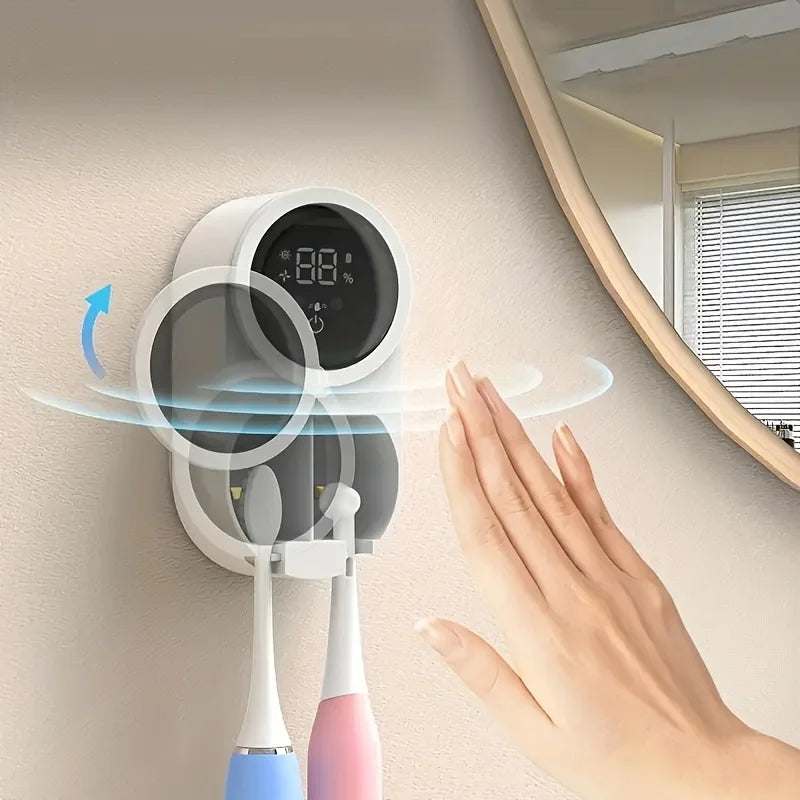 Smart Electric Toothbrush with Digital Display & Wall-Mounted Charging Holder