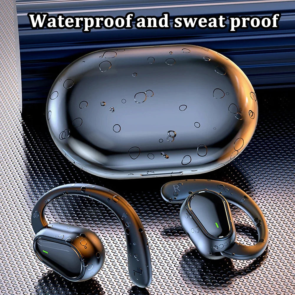 Bluetooth 5.3 Open-Ear Hook Headphones – HiFi Stereo & Waterproof