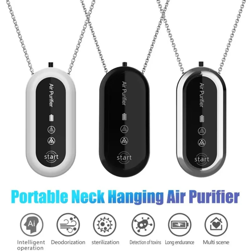 Wearable Mini Air Purifier – Portable USB Rechargeable Air Cleaner