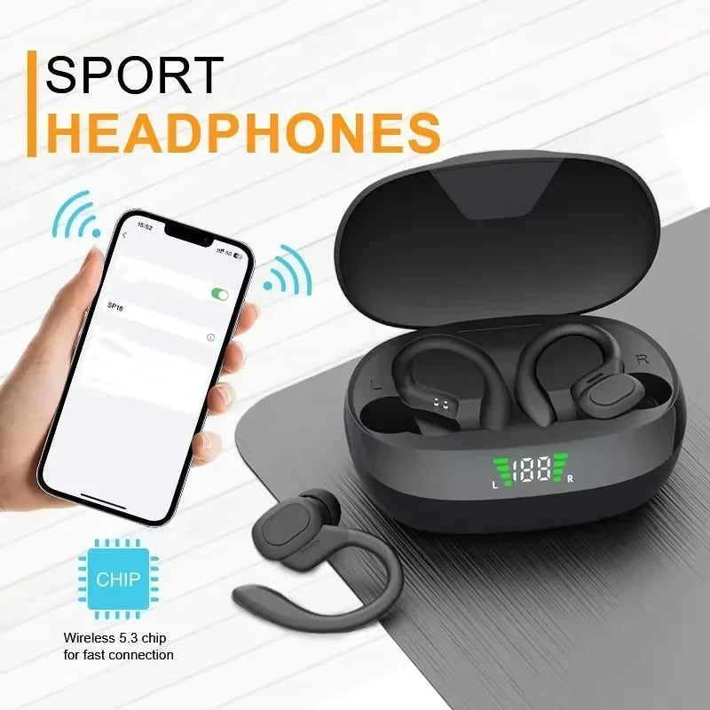 True Wireless Earbuds – Ear Hook Sports Headphones with HiFi Stereo & Mic