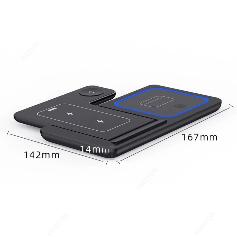 NOVEX 3-in-1 Wireless Charging Station for iPhone 17 16 15 14 13 12 Pro Max iWatch 11 Airpods Pro 4/3 Fast Charger Stand Dock