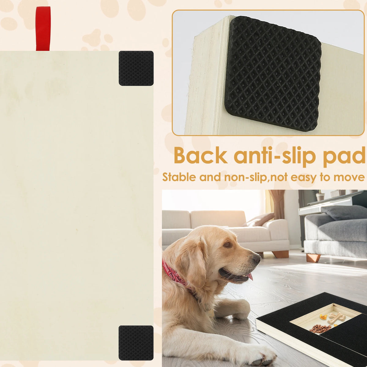 🐾 Dog Nail Scratch Board with Treat Box – Wooden Puppy Nail Grinding Pad