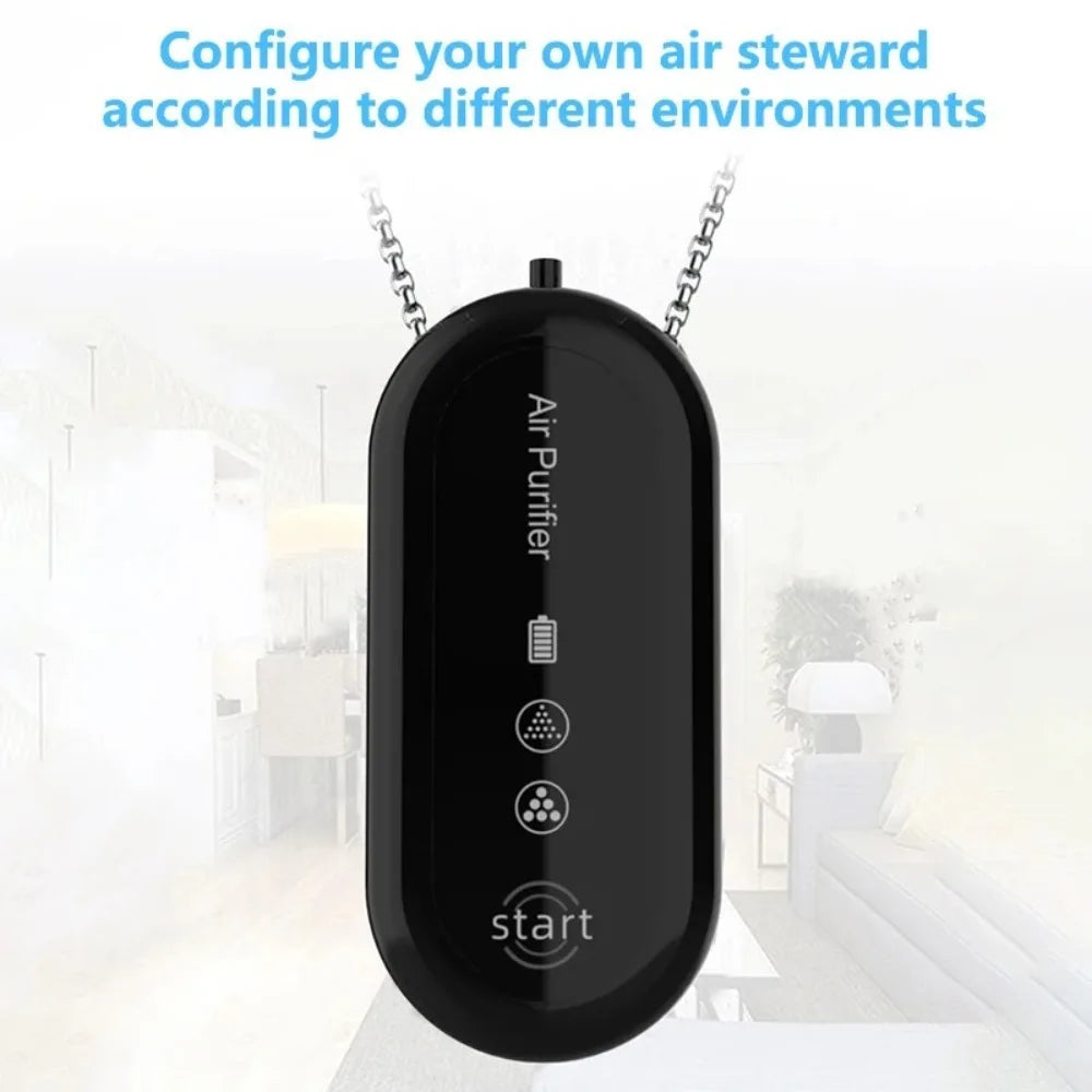 Wearable Mini Air Purifier – Portable USB Rechargeable Air Cleaner