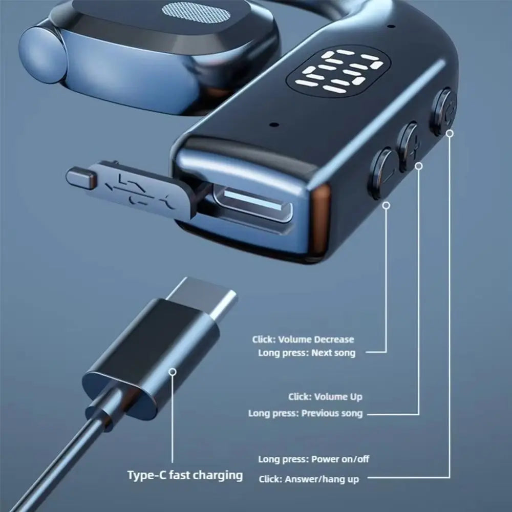 Bluetooth 5.4 Ear Hook Headset – Noise Reduction & HD Microphone