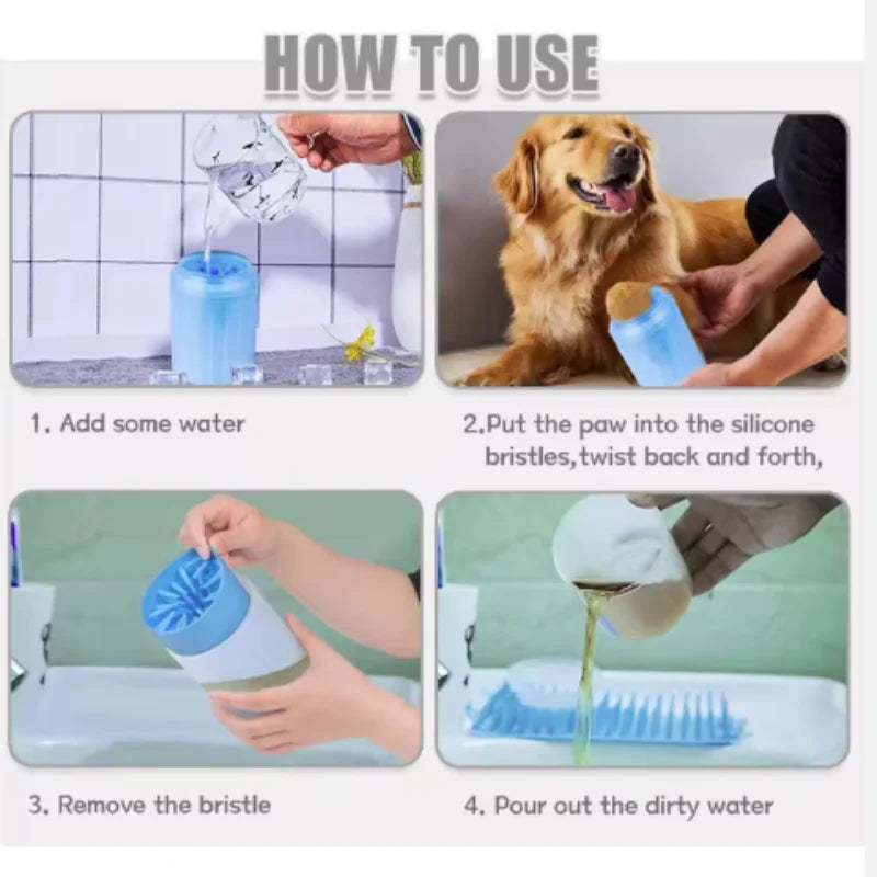 🐾 Portable Dog Paw Cleaner Cup – Soft Silicone Foot Washer