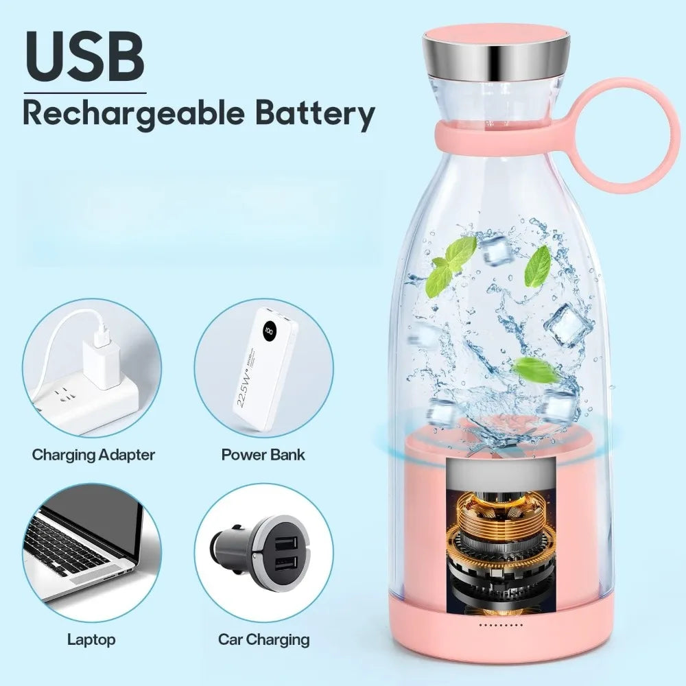 Portable Blender Electric Fruit Blender Durable Smoothies and Milkshakes Maker Rechargeable for Outdoors Camping Traveling