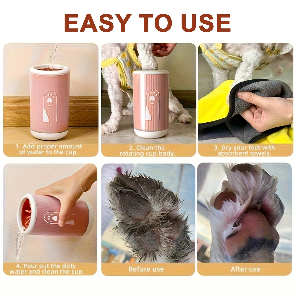 🐾 Pet Paw Cleaner Cup – Easy Foot Washing for Cats & Dogs