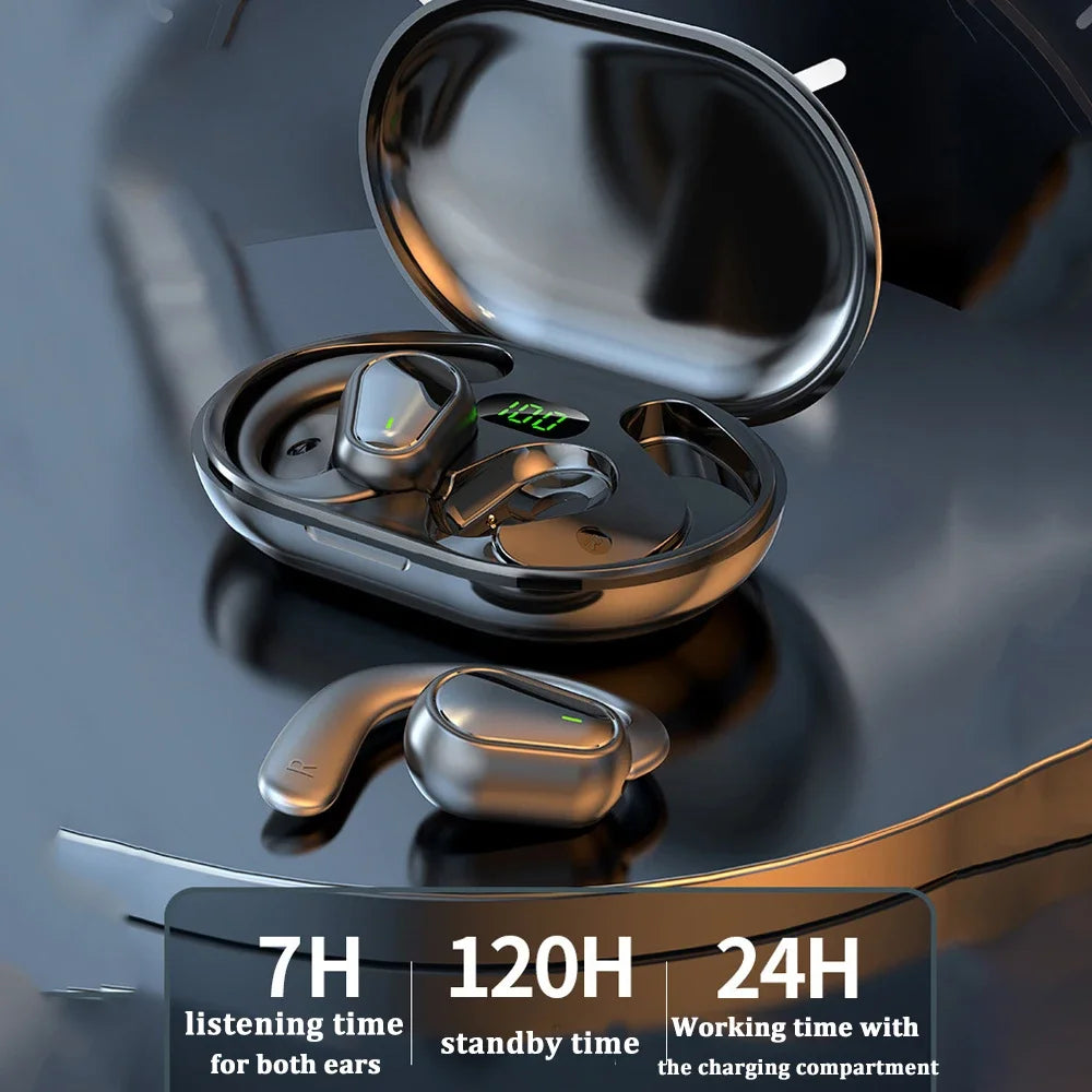 Bluetooth 5.3 Open-Ear Hook Headphones – HiFi Stereo & Waterproof