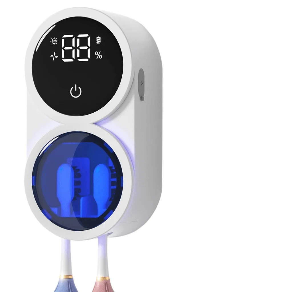 Smart Electric Toothbrush with Digital Display & Wall-Mounted Charging Holder
