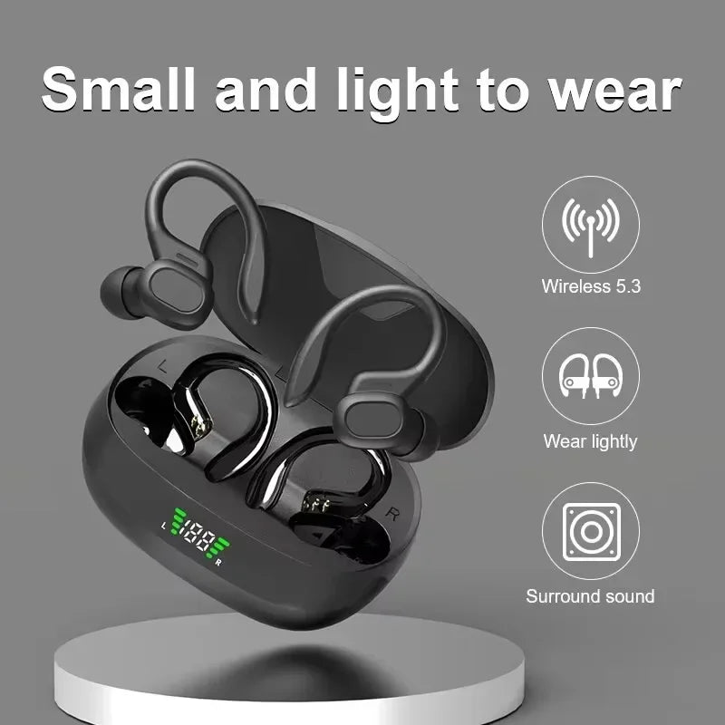 True Wireless Earbuds – Ear Hook Sports Headphones with HiFi Stereo & Mic