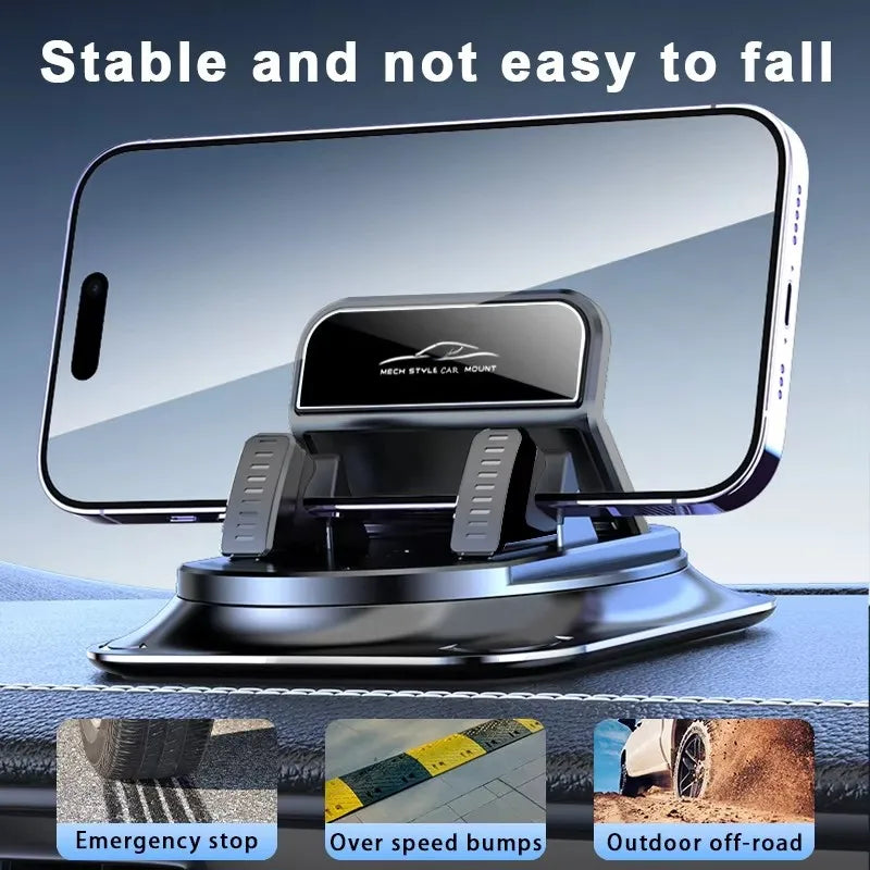 NOVEX Universal Car Phone Holder – 360° Rotating Anti-Slip Dashboard Mount for GPS Navigation