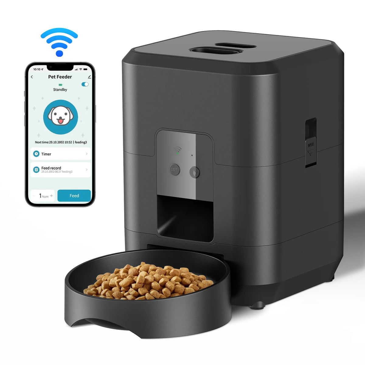 Smart Automatic Pet Feeder with WiFi – Timed Portion Food Dispenser for Cats & Dogs