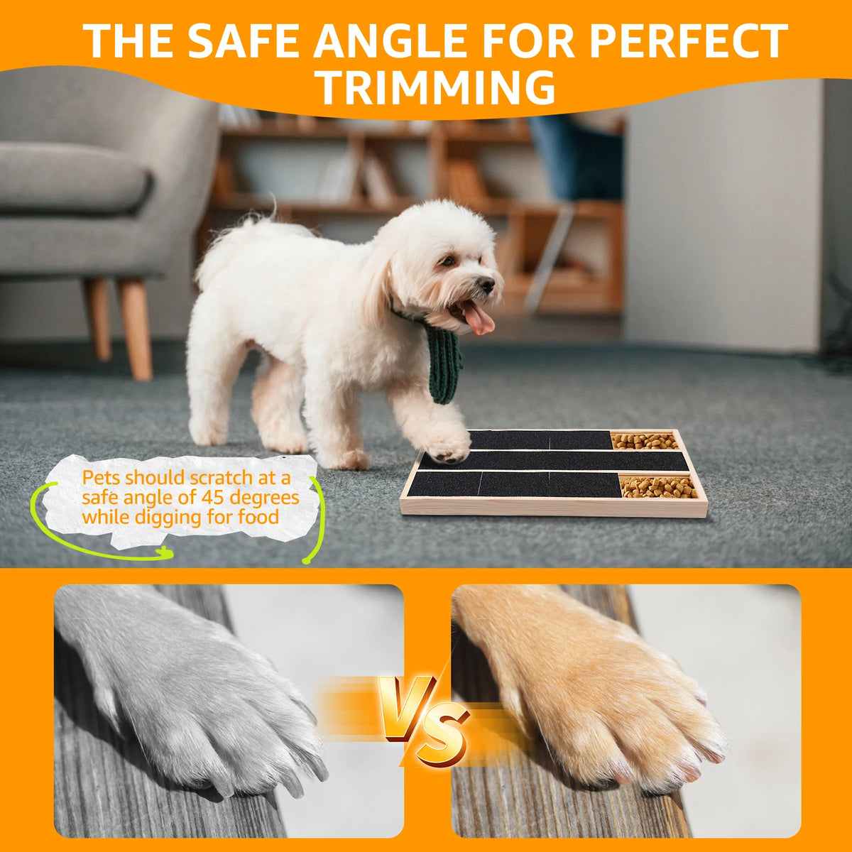 🐾 Dog Nail Scratch Board with Treat Box – Wooden Puppy Nail Grinding Pad
