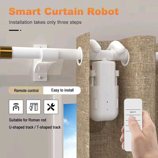 Tuya Smart Curtain Robot Curtain Motor 3-in-1 Wi-Fi Tuya APP Remote control Timed switch, Pull-to-start For Roman T U Tracks