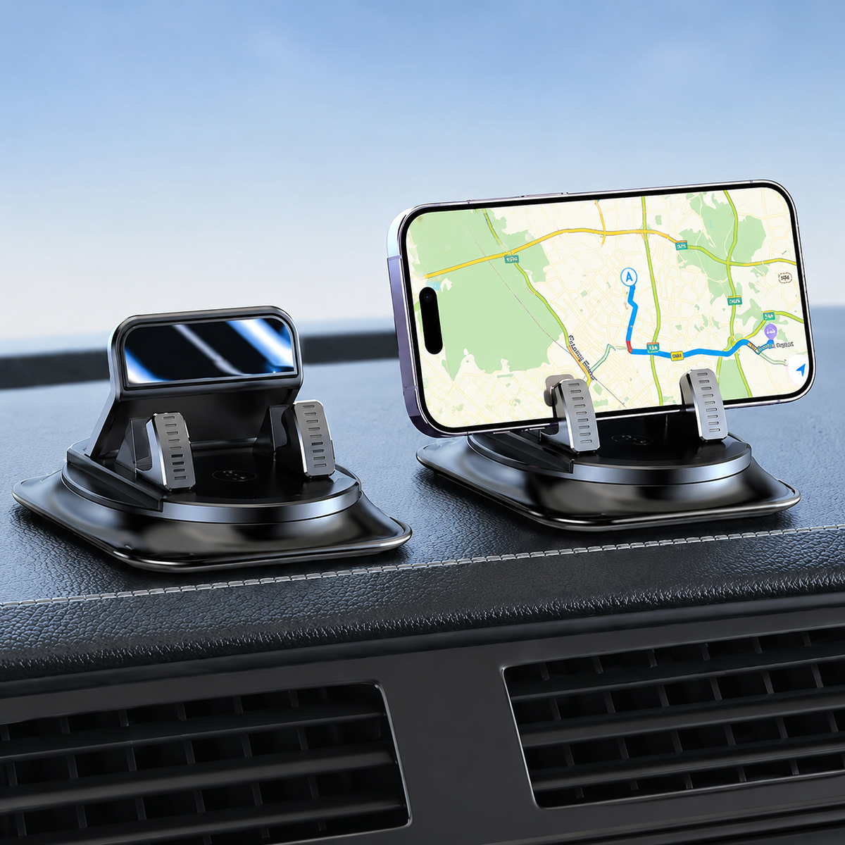 NOVEX Universal Car Phone Holder – 360° Rotating Anti-Slip Dashboard Mount for GPS Navigation